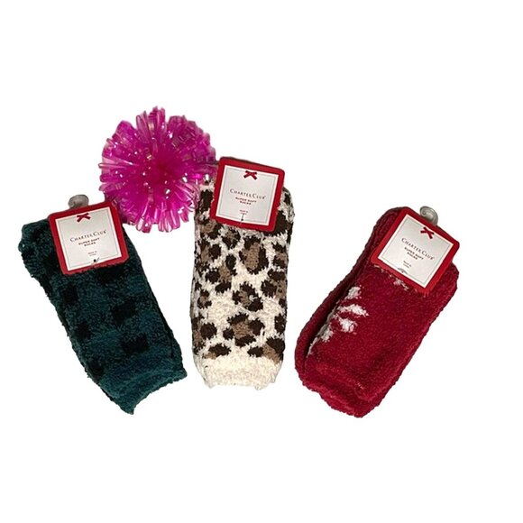 CHARTER CLUB Women's Butter Socks Animal Print Set of 3 (4040) - Picture 1 of 9